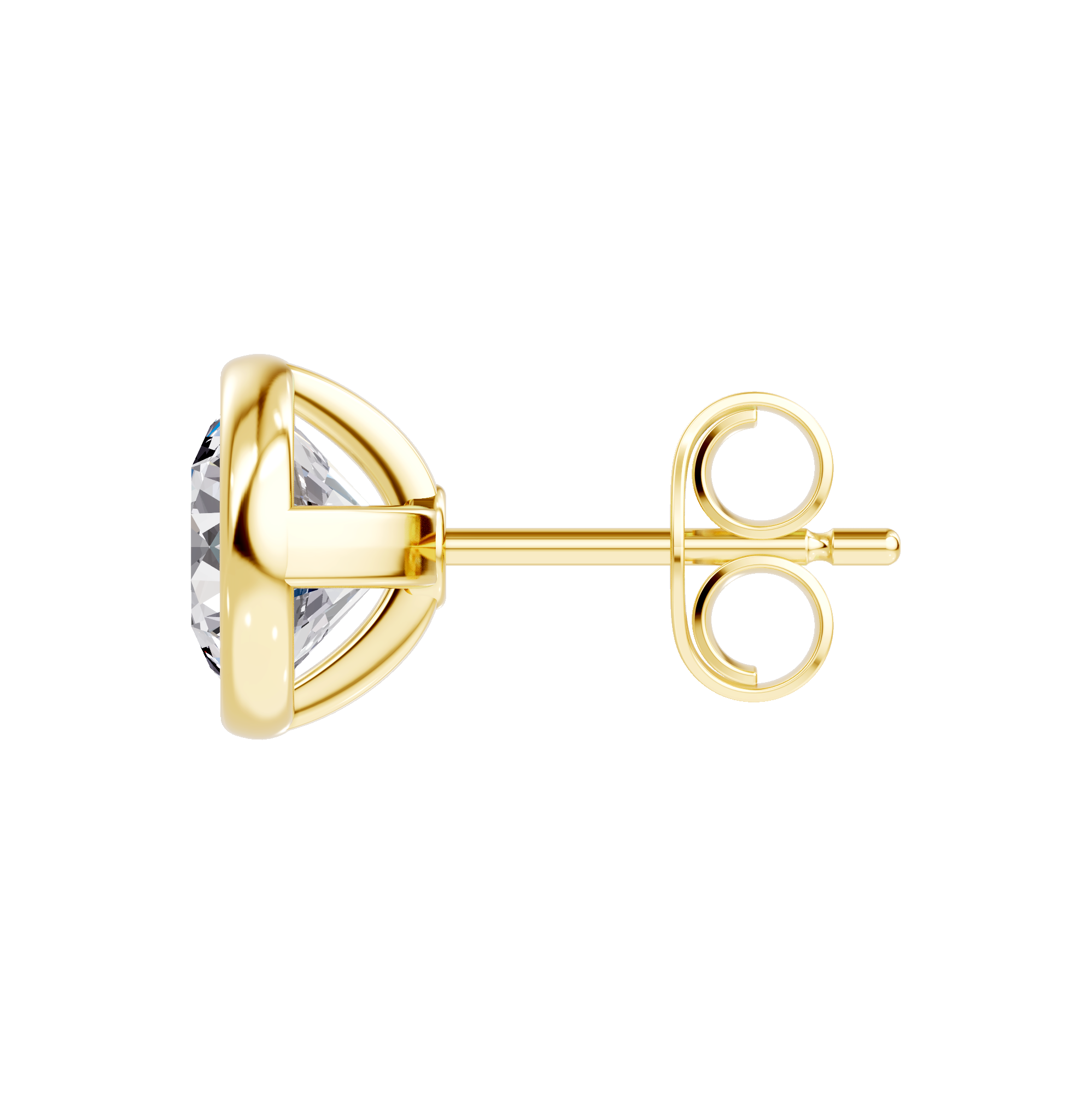 14K Yellow Gold Modern Bezel-Set Lab Diamond Stud Earrings (2 ct. tw.)